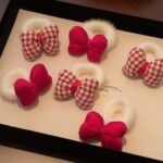 Plush Ball Hairband Bow-knot Head Bow for Women Girls Kids Rubber Band