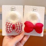 Plush Ball Hairband Bow-knot Head Bow for Women Girls Kids Rubber Band - Image 6