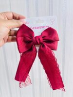 Cross-Border Lace Double-Layer Fabric Bow Hairpin French Retro Ribbon Back Of The Head Hairpin Hair Accessories Female - Image 5