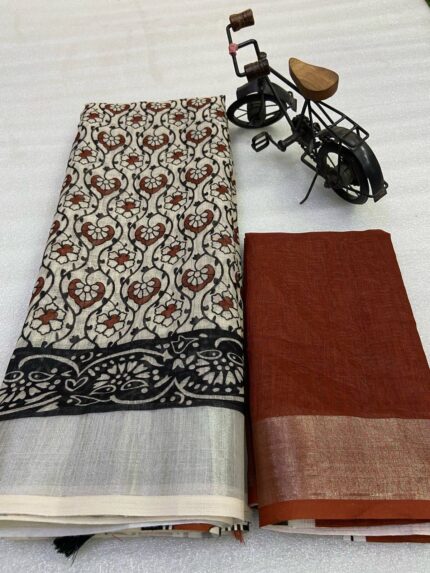 Premium Linen Cotton Saree