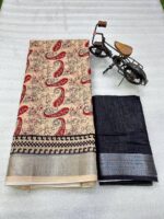 Premium Linen Cotton Saree - Image 2