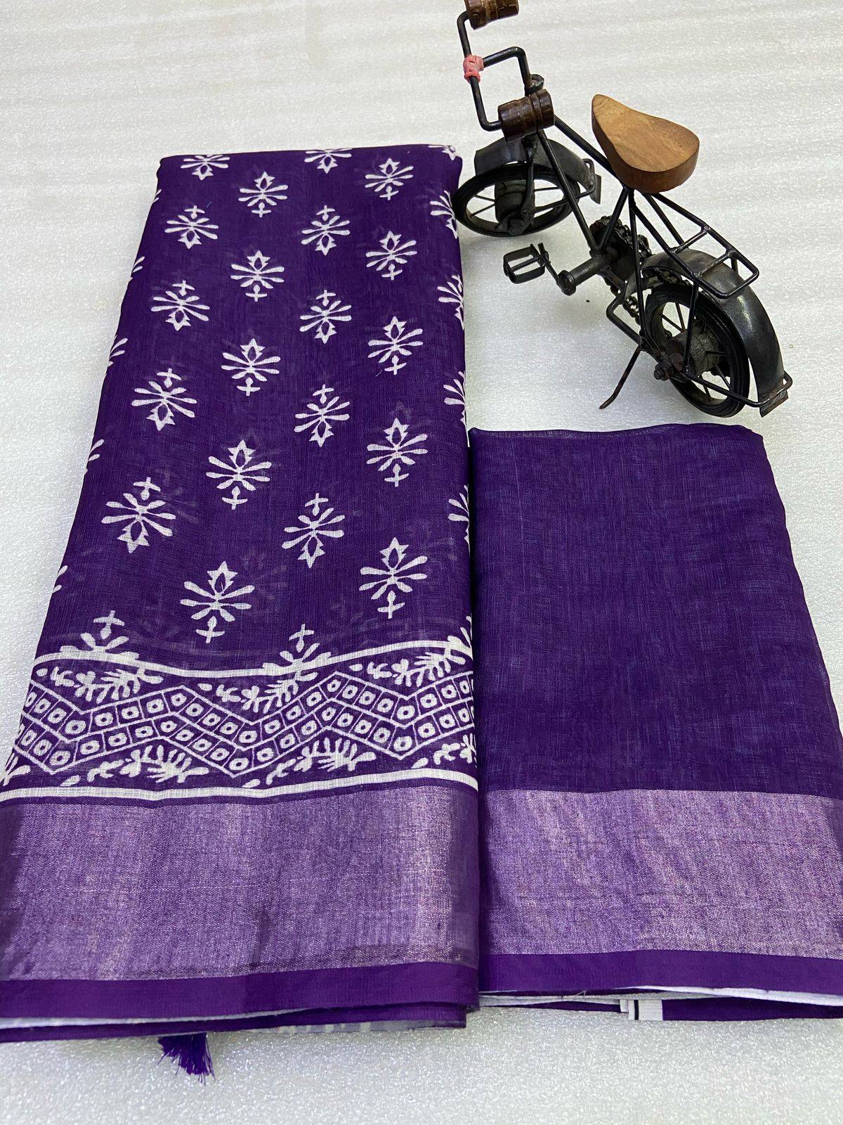 497675814_122138735450614849_1204497110655554399_n Linen Cotton Saree - Image 1