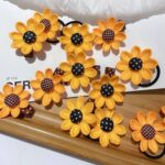 New Hairpin Does Not Damage The Hair Cloth Girls' Braided Yellow Sunflower Hair Ring Hair Elastic Band Hair Accessories - Image 3
