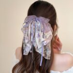Fairy Chiffon Floral Clip Sweet Half-Tied Hair Clip To Show Hair Volume 2025 New Back Of The Head Ponytail Clip Shark Clip - Image 4