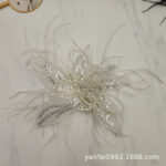 Feather Pearl 3D Organza Flower Patch Crystal Flower Lace Studded Patch Hand-made Twisted Wire Embroidery Patch Dress Decoration - Image 7