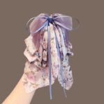 Fairy Chiffon Floral Clip Sweet Half-Tied Hair Clip To Show Hair Volume 2025 New Back Of The Head Ponytail Clip Shark Clip - Image 8