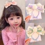 Children's Retro Small Fresh Rose Flower Hair Ring Bow Sweet Girl Bun Ponytail Rubber Band Headband - Image 2