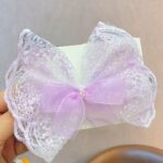 2025 Summer Korean Version Of Fairy Lace Big Butterfly Children's Top Clip Internet Celebrity Girl Side Clip Princess Headdress Hair Accessories - Image 8
