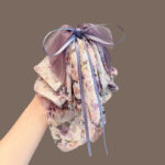 Fairy Chiffon Floral Clip Sweet Half-Tied Hair Clip To Show Hair Volume 2025 New Back Of The Head Ponytail Clip Shark Clip - Image 9