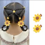 New Hairpin Does Not Damage The Hair Cloth Girls' Braided Yellow Sunflower Hair Ring Hair Elastic Band Hair Accessories - Image 5