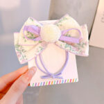 Children's Retro Small Fresh Rose Flower Hair Ring Bow Sweet Girl Bun Ponytail Rubber Band Headband - Image 7