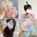 2025 Summer Korean Version Of Fairy Lace Big Butterfly Children's Top Clip Internet Celebrity Girl Side Clip Princess Headdress Hair Accessories