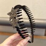 Double-star Rhinestones Antislip Hairband for Women Sweet Hair Decorate Crystal Headband Hair Hoop Fashion Hair Accessories - Image 11