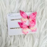 Cute hairpin children's new style super fairy cloth butterfly Korean version hairpin gradient hair accessories flash diamond same style straight clip 1 Pair - Image 5