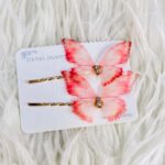 Cute hairpin children's new style super fairy cloth butterfly Korean version hairpin gradient hair accessories flash diamond same style straight clip 1 Pair - Image 3