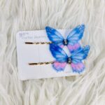 Cute hairpin children's new style super fairy cloth butterfly Korean version hairpin gradient hair accessories flash diamond same style straight clip 1 Pair - Image 2