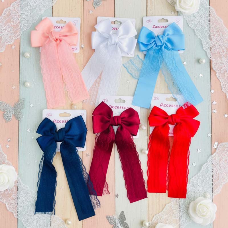 Untitled-23 copy Cross-Border Lace Double-Layer Fabric Bow Hairpin French Retro Ribbon Back Of The Head Hairpin Hair Accessories Female - Image 1